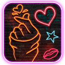 Neon, Led, Love موضوعات خلفيات أيق APK