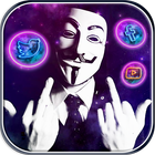Lanzador HDAnonymous, Hacker, Mask tema icono