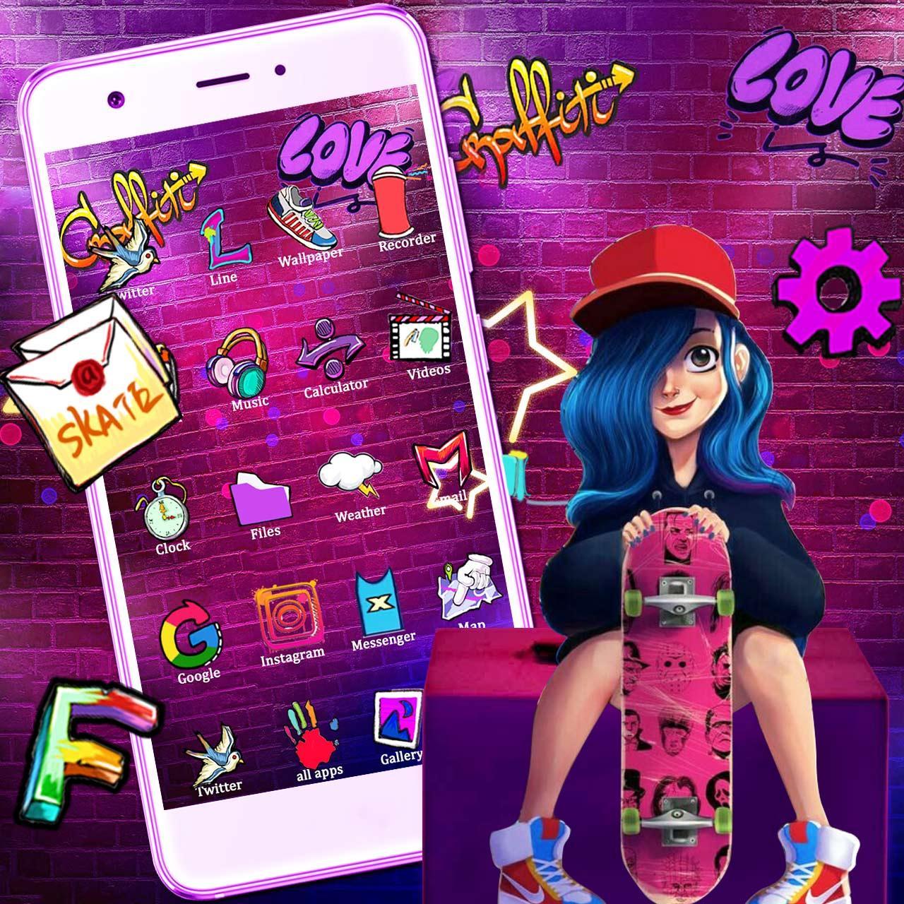 Graffiti Skater Girl Themes Wallpapers For Android Apk Download