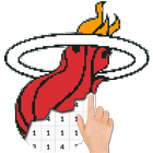 Basketball Logo Coloring By Number - Pixel Art biểu tượng