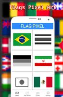Flags Pixel Coloring By Number Affiche