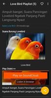 Suara LoveBird Apps capture d'écran 2