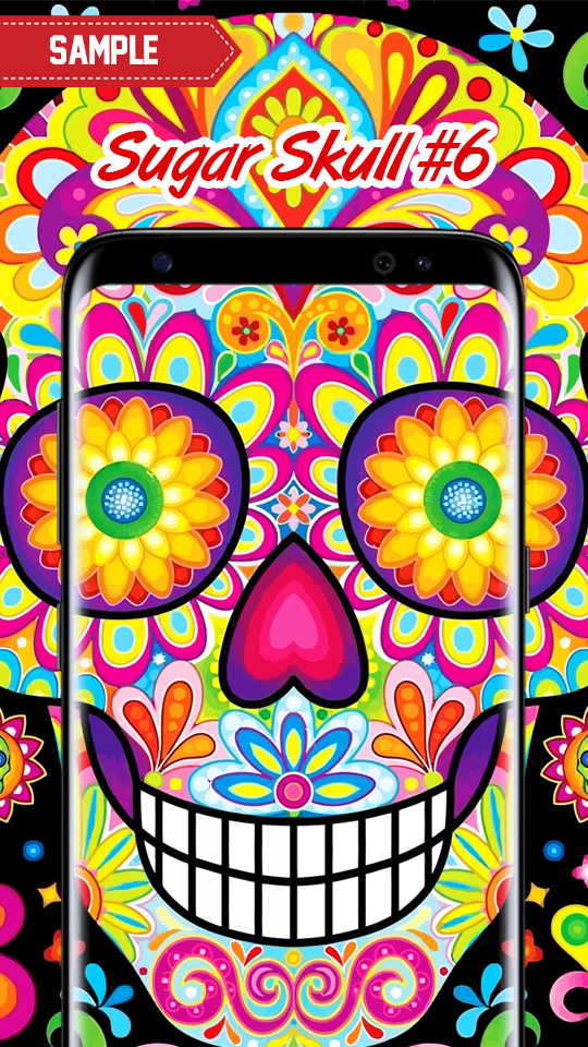 colorful sugar skull wallpaper