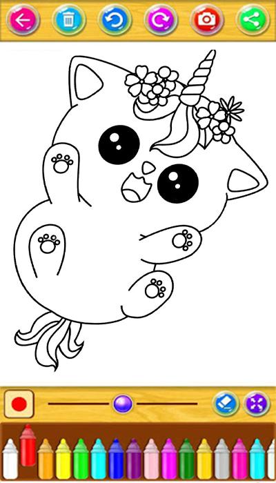 Котики единороги раскраска для детей распечатать Unicat with Wings Coloring Page ColoringAll