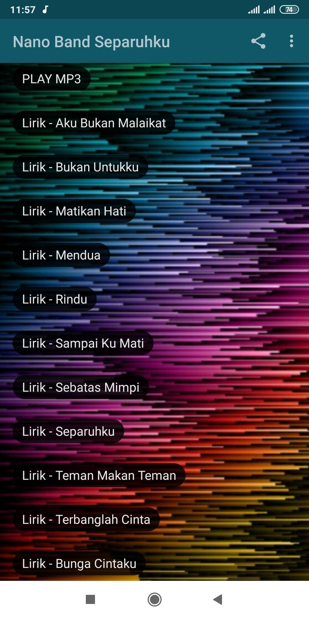Lirik Nano Separuh Aku C suara lembut menyapa bm aku c