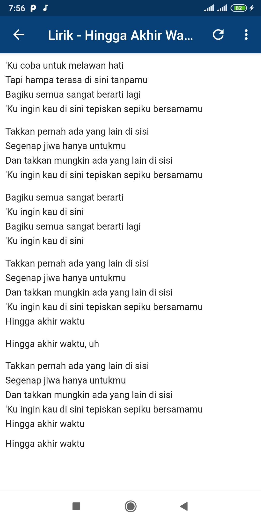 Hingga Akhir Waktu Chord
