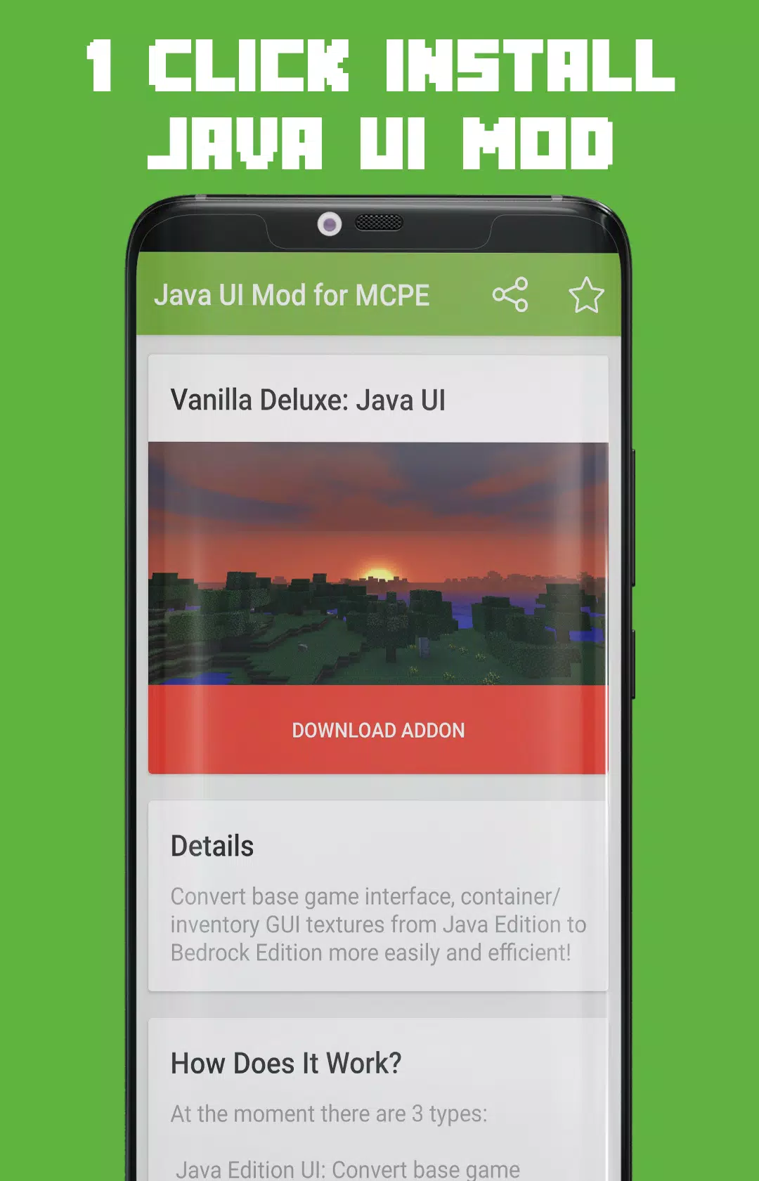 ดาวน์โหลด Java Ui Mod For Mcpe Apk สำหรับ Android