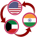 USD To Kuwaiti Dinar and Indian Rupee Converter APK