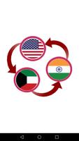 USD To Kuwaiti Dinar and Indian Rupee Converter Affiche