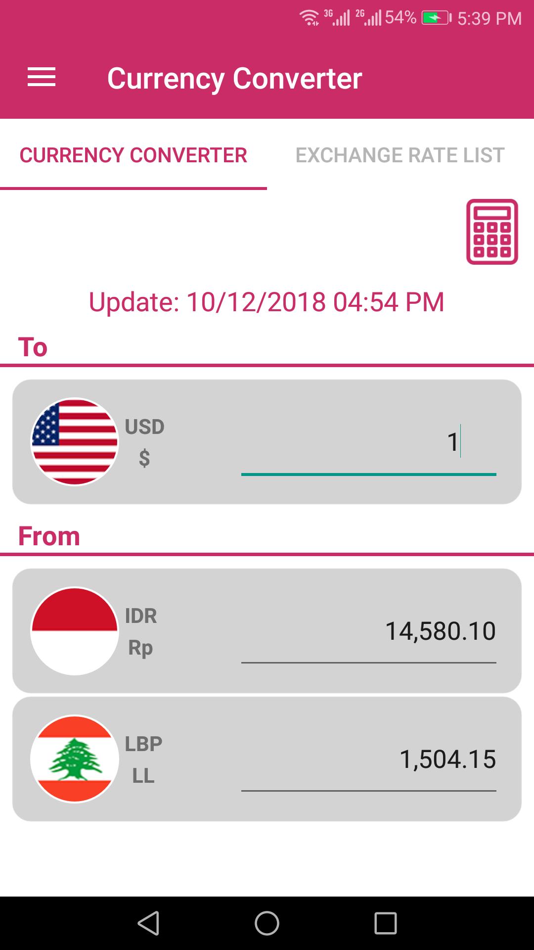 Us Dollar To Indonesian Rupiah And Lbp Converter For Android Apk Us Dollar To Indonesian Rupiah And Lbp