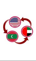 US Dollar To Maldivian Rufiyaa and AED Converter Affiche