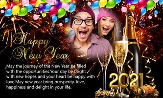 Happy New Year Photo Frame 2021 New Year Greetings Affiche