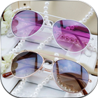 stijlvolle zonnebril fotomontage-icoon