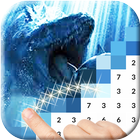 Jurassic Dinosaur Pixel Art: Color Pixel by Number আইকন