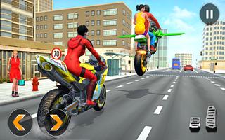 Superhero Flying Bike Game الملصق