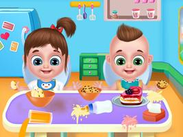 Twins babysitter daycare games-poster