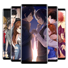 Nettes Anime-Paar-Hintergrundbild Zeichen