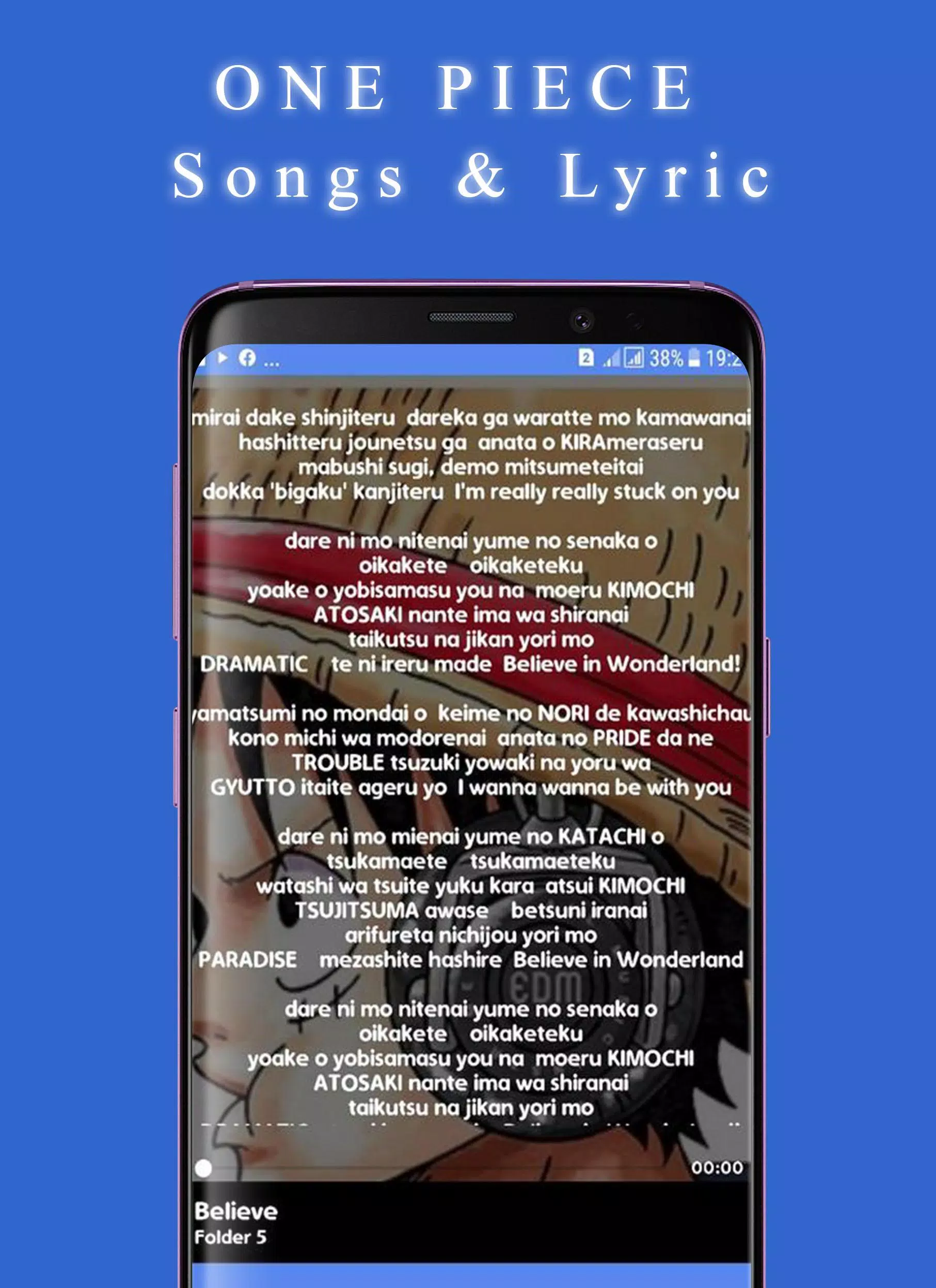 One piece Openning : all Song & lyrics APK pour Android Télécharger