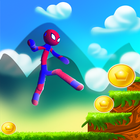 super spider stickman hero run and crash icône