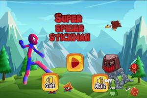 super spider stickman hero run and crash Affiche