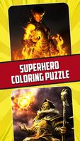 Superheld puzzel kleur op nummer-poster