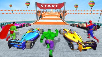 Superhero Formula Car Racing Stunts 3D постер