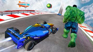 Superhero Formula Car Racing Stunts 3D imagem de tela 2