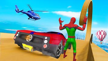 Superhero Mega Ramp Car: Top Stunt & Racing Game Affiche