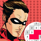 Superhero Coloring Pixel Art C icône