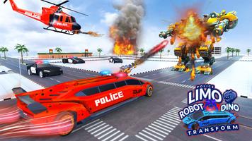 Police Limo Dino Robot Fight ảnh chụp màn hình 1