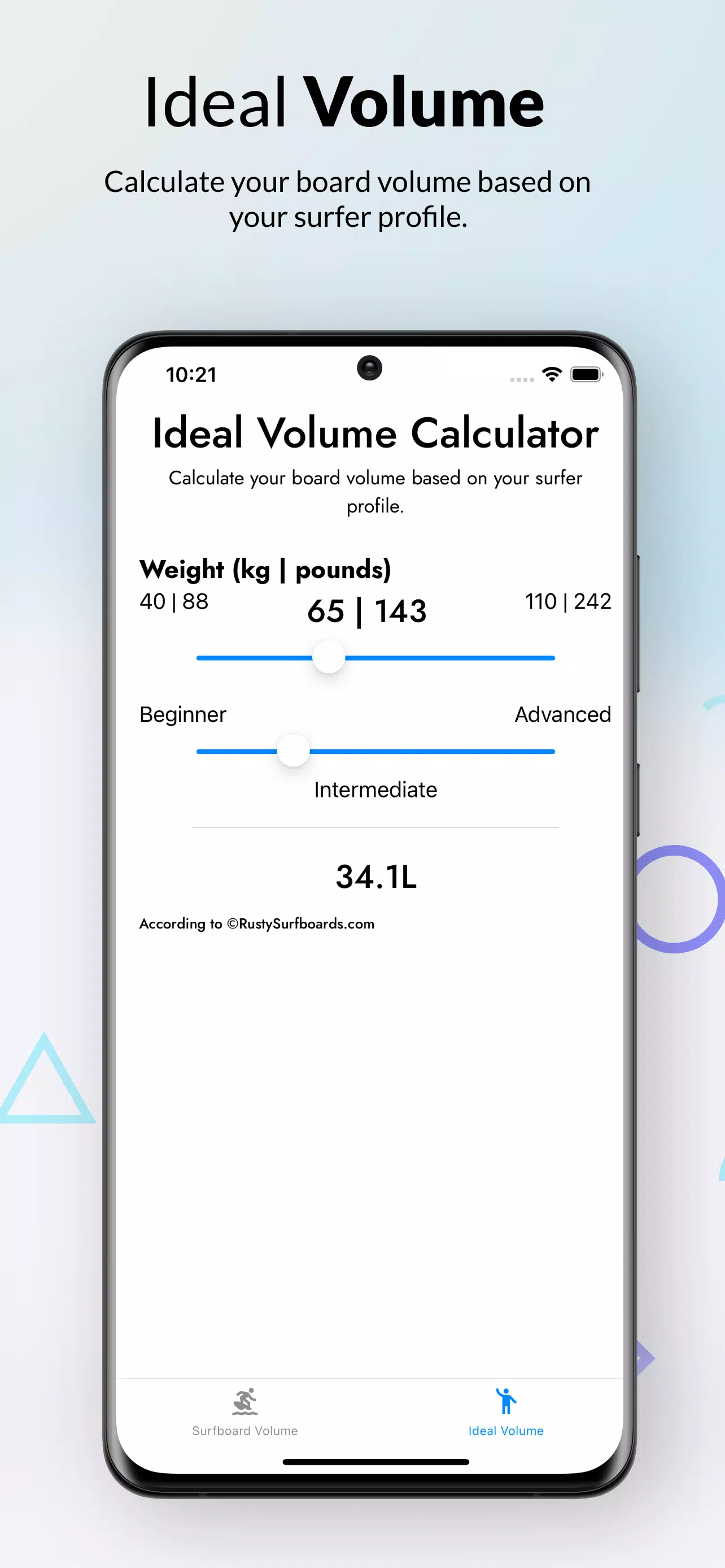Rocío Padre fage Insignificante Surf Volume Calculator APK for Android Download