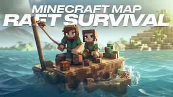 Raft Survival Minecraft Map Poster