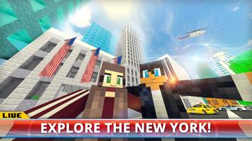 New York City Craft: Blocky NYC Building Game 3D پوسٹر