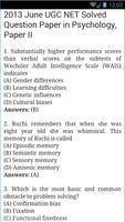 UGC Net Psychology Solved Paper 2-3 10 papers capture d'écran 2