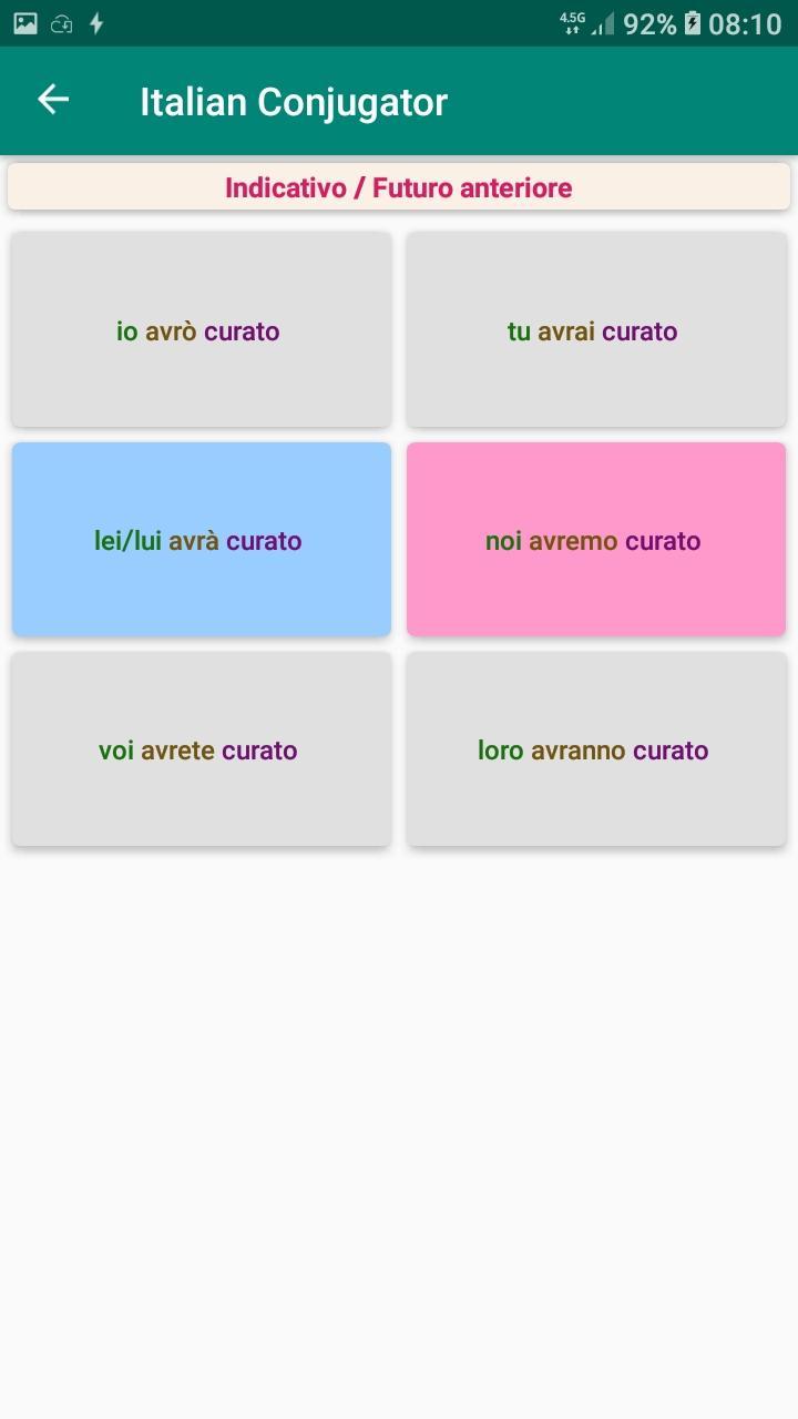 scarica italian verb conjugations