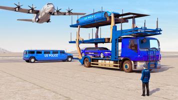 US Police Limo Car Transporter: Cargo Truck Games screenshot 1