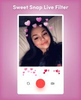 Sweet Snap Live Filter - Snap Cat Face Camera اسکرین شاٹ 1