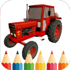 jeu de coloriage de tracteur icône