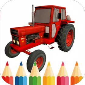 tractor coloring glitter