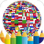 coloring world flag countries icon