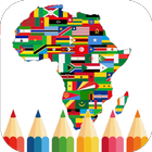 drapeau colorier pays africain icône