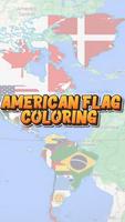 Coloriage drapeau américain Affiche