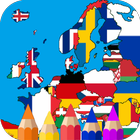 Coloriage drapeau européen icône