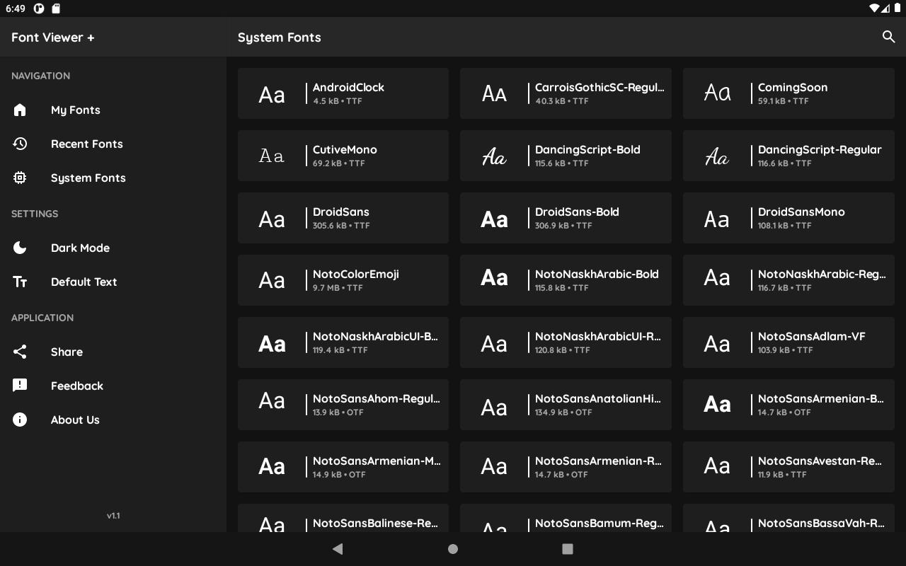 View font. Font viewer андроид.