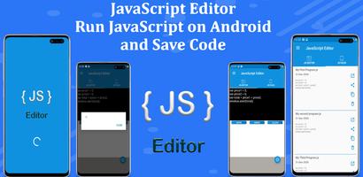 JavaScript editor: Run JS Code Affiche