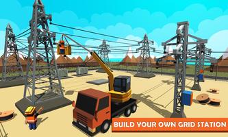Electrical Grid Station Construction: Building Sim capture d'écran 2
