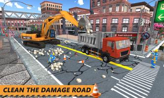 Real Road Construction Sim: jeu City Road Builder Affiche