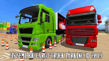 US Semi Big Cargo Truck Parkin poster