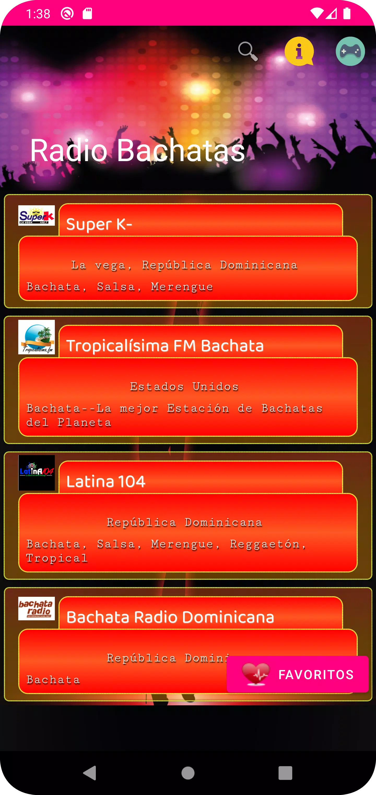 Descarga de APK de Radio Bachata Merengue salsa + para Android