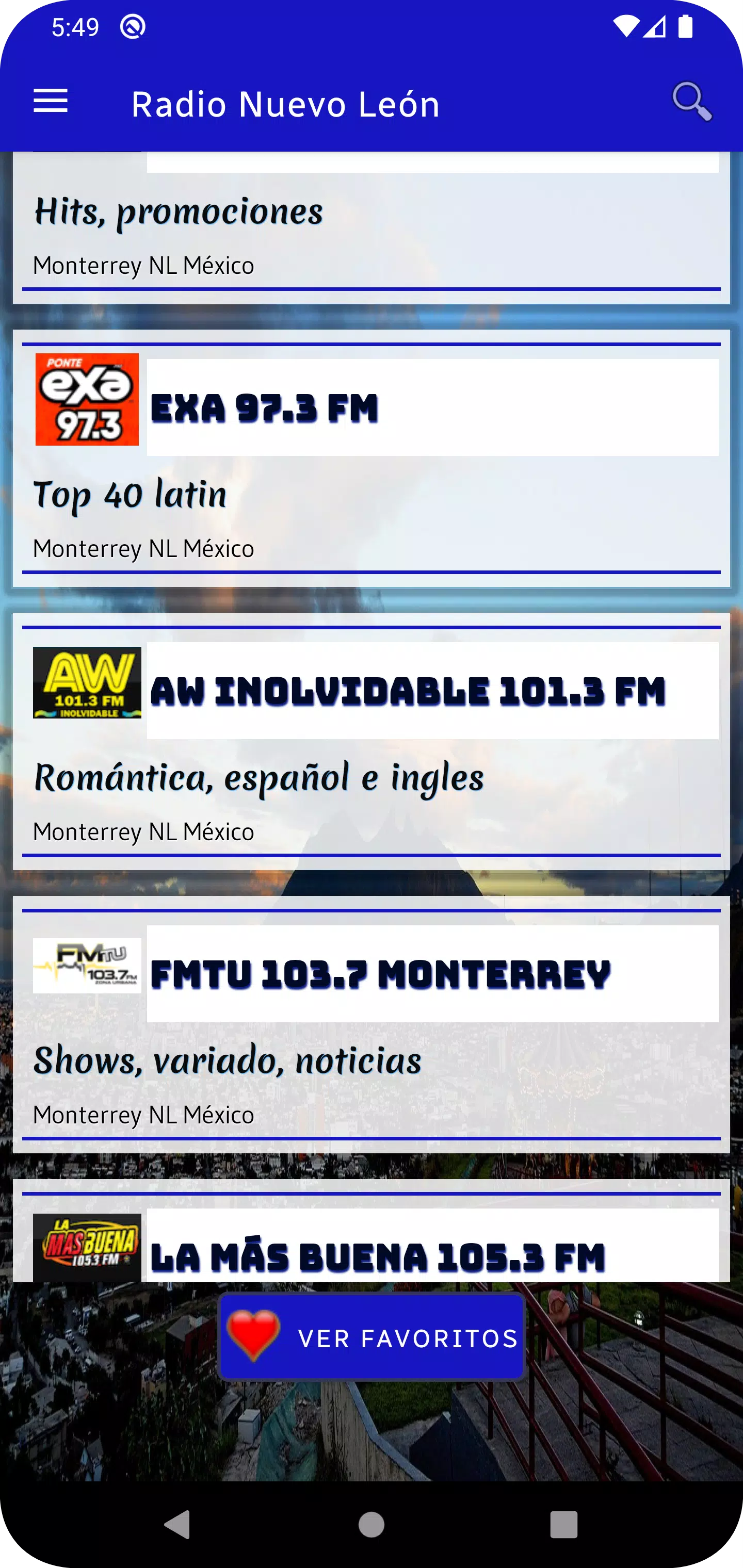 Descarga de APK de Radio de Monterrey Nuevo Léon para Android